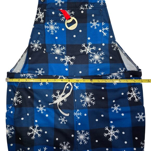 Women Overall Pajamas L Warm Soft Knit Après Ski Snowflake Blue White NWT - Picture 9 of 11